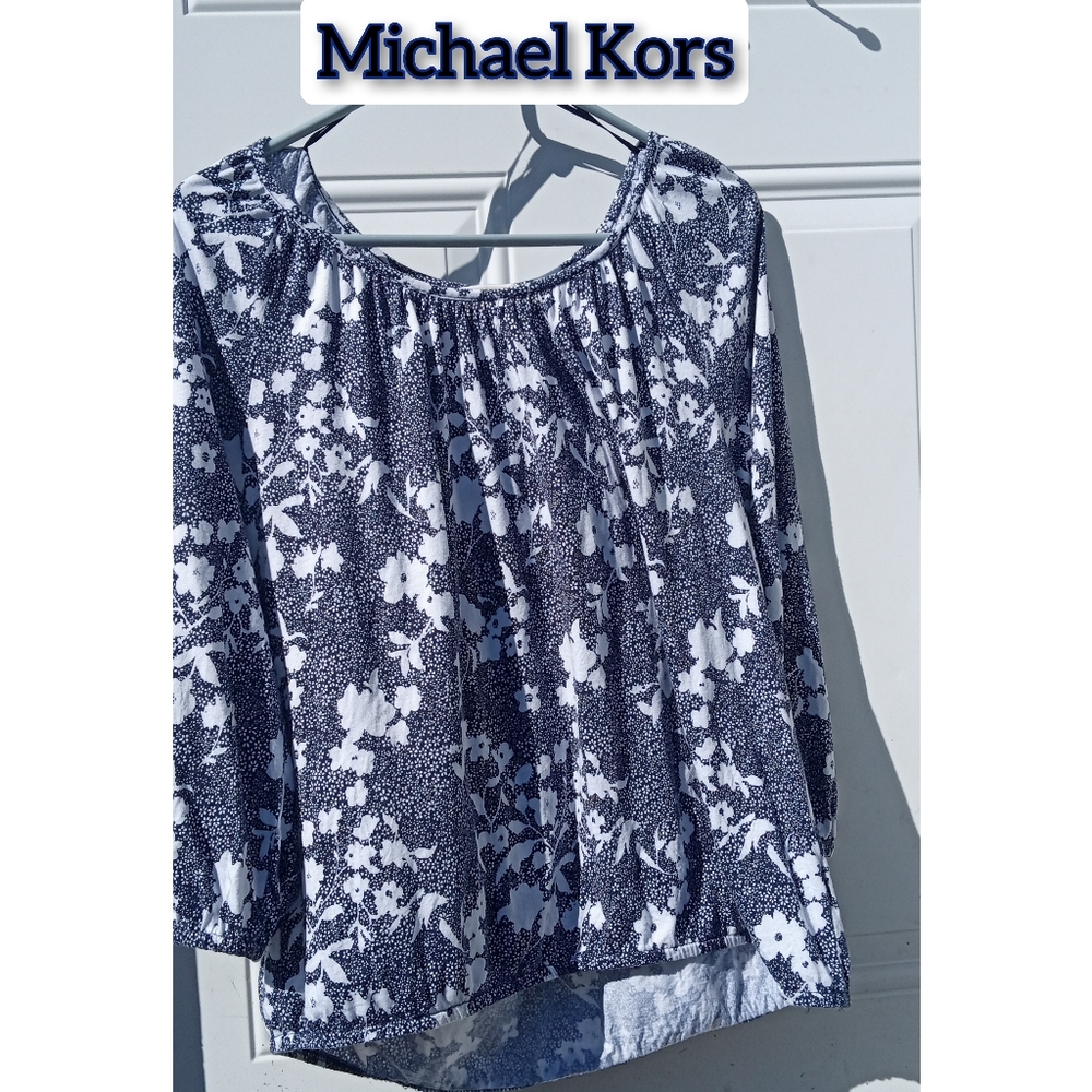 Michael Kors blouse blue white